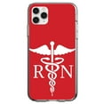 thumbnail image 1 of DistinctInk Clear Shockproof Hybrid Case for iPhone 11 Pro (5.8" Screen) - TPU Bumper, Acrylic Back, Tempered Glass Screen Protector - RN Registered Nurse Symbol - Show Your Support for Nurses, 1 of 2