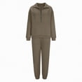 thumbnail image 5 of Towmus Sweatsuits for Women Oversized Quarter Zip Pullover Womens Set 2 Piece Outfits Casual Jogger Pants Lounge Sets Tracksuits with Pockets, Bronze, XL, 5 of 5