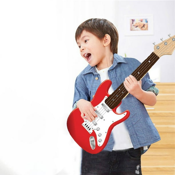 Guitarra de juguete para niños, instrumento musical de 4 cuerdas para niños y niñas, instrumento electrónico portátil, instrumento musical de guitarra para principiantes.