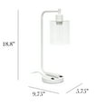 thumbnail image 3 of Simple Designs 18.8" Industrial Lantern Desk Lamp w/ USB Port, White, w/ LED Bulb Included, 3 of 8