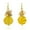 Yellow, variant on Vibrant Yellow Tones Pearl and Zebra Pattern Seashell Circle Dangle Earrings