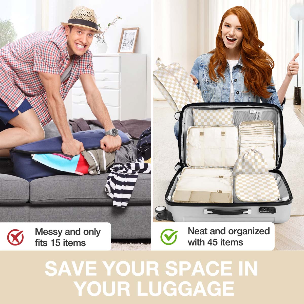 Livhil 8-Piece Packing Cubes for Travel Luggage photo 7