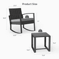 thumbnail image 3 of Asofer 3-Piece Patio Furniture Set, Rocking Wicker Chair with Soft Cushion and Coffee Table, for Garden, Balcony, Backyard, Gray, 3 of 10