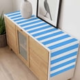 thumbnail image 4 of Blue Striped Table Runner - 72 Inch Long, Kitchen Dining Table Runner Dresser Scarves, Modern Simple Monochrome Geometric White Farmhouse Decor for Coffee Tables Wedding Party Banquet, 4 of 8