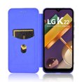 thumbnail image 2 of Case for LG K22 Magnetic Carbon Fiber Leather Folio Flip Case with Card Holder Kickstand, 2 of 5