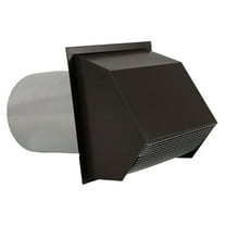 Hooded Wall Vent with Screen and Damper (8 Inch, Brown)