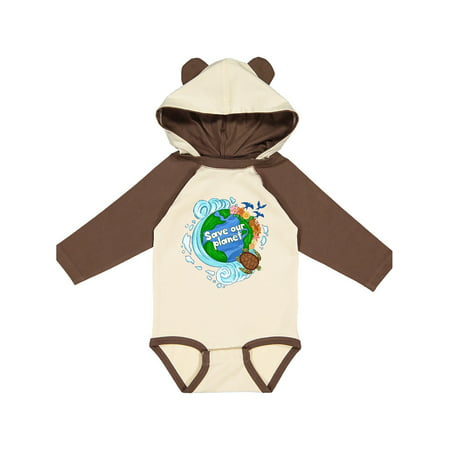 

Inktastic Earth Day Save Our Planet Turtle and Birds Gift Baby Boy or Baby Girl Long Sleeve Bodysuit