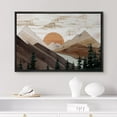 thumbnail image 2 of PixonSign Framed Canvas Print Wall Art Rustic Brown Mountain Trees Nature Wilderness Digital Art Wood Panel Landscape Farmhouse/Country Relax/Calm/Cozy Geometric Abstract - 24"x36" Black, 2 of 5