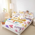 thumbnail image 4 of Homewish Cute Floral Mushroom Twin Sheet Sets,Colorful Rustic Floral Twin Fitted Sheet,White Orange Purple Flat Sheet For Girl Teens,Microfiber Bedroom Decor,3-Piece, 4 of 7