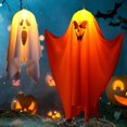 thumbnail image 3 of Yellow Luces fantasma para decoración de festivales al aire libre, luces de cadena de Halloween constantes, 3 of 5