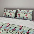 thumbnail image 2 of Fashion Comforter & Sham Bedding Set, Polka Dots Floral Shopping Biking Vacation Print, 3 pcs Duvet Set Microfiber Filling Quilt, 5 Sizes, Pale Maroon Cream, by Ambesonne, 2 of 4