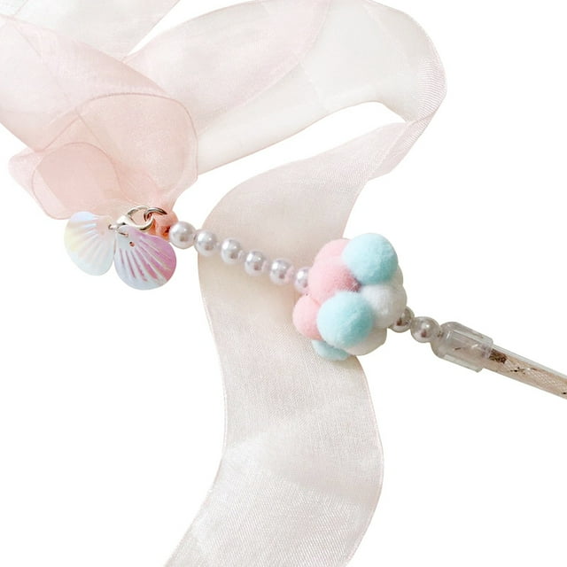 Cat Toy Wand Interactive Tassel Plush Cat Ball Teaser Cat Teaser Wand with Bell