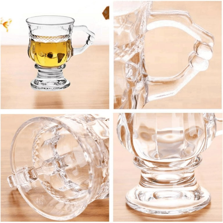 2pcs Vintage Irish Coffee Mugs, Crystal Clear Irish Coffee Glass with  Handle, Footed Stem Base, Heat Resistant, Heavy Duty Cups for Hot  Chocolate, Tea, Gray - Walmart.com