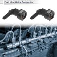 thumbnail image 3 of Conector rápido de línea de combustible de 5/16" ID para conector macho de 3/8" SAE hembra a barbado de 90 grados, accesorios de sellado de plástico gris, 2 piezas, 3 of 6
