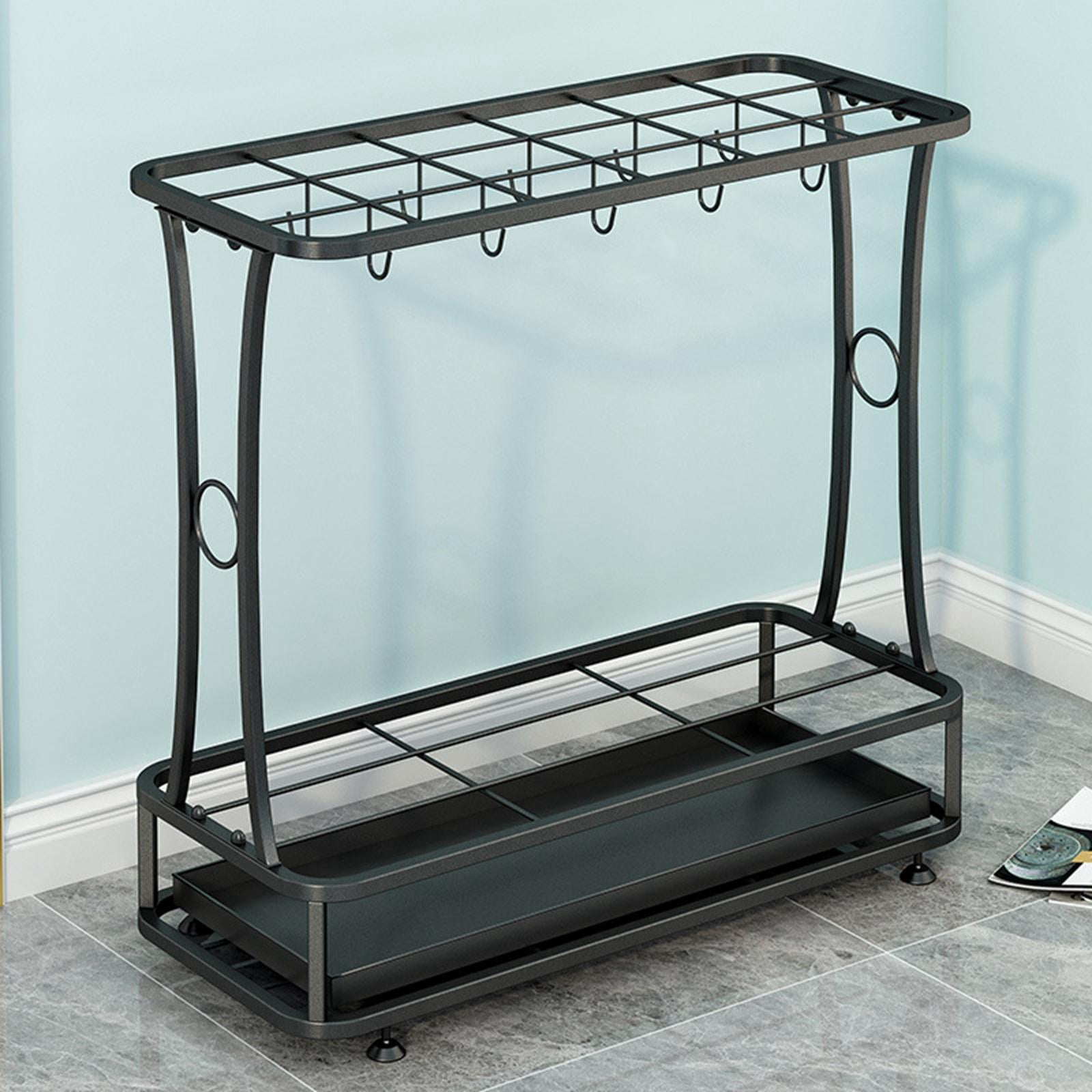 Fiocias Iron Umbrella Holder with Removable Drip Tray Umbrella Storage Rack for Entryway 18 Hole