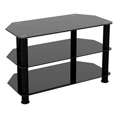 avf sdc800bb-a tv stand for tvs up to 42-inch, black glass, black legs