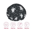 thumbnail image 5 of KLL Turtle Pattern Shower Cap & Bath Cap for Women,Reversible Oversized Waterproof Shower Caps for all Hair Lengths,Elastic Reusable Bathing Hair Cap, 5 of 6