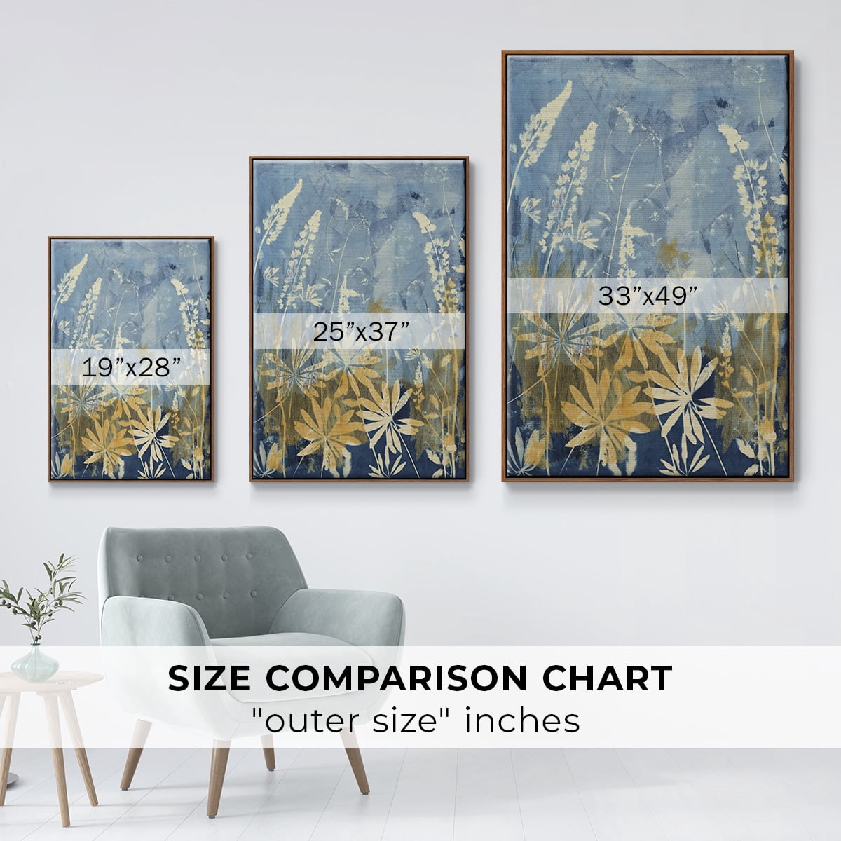 Wild Lupine Framed Premium Gallery Wrapped Canvas - Ready to Hang - 17 x 25 - Walnut Floating Frame