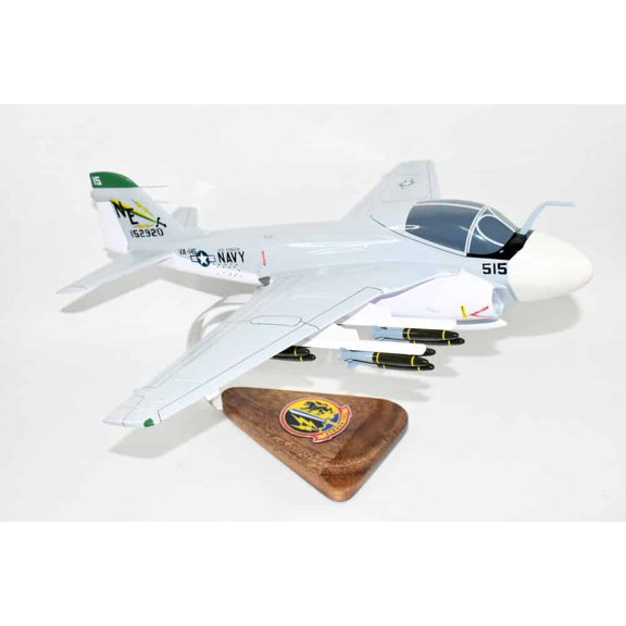 VA-145 Swordsmen A-6 (1978) Intruder Model, 1/36th Scale, Mahogany, Navy