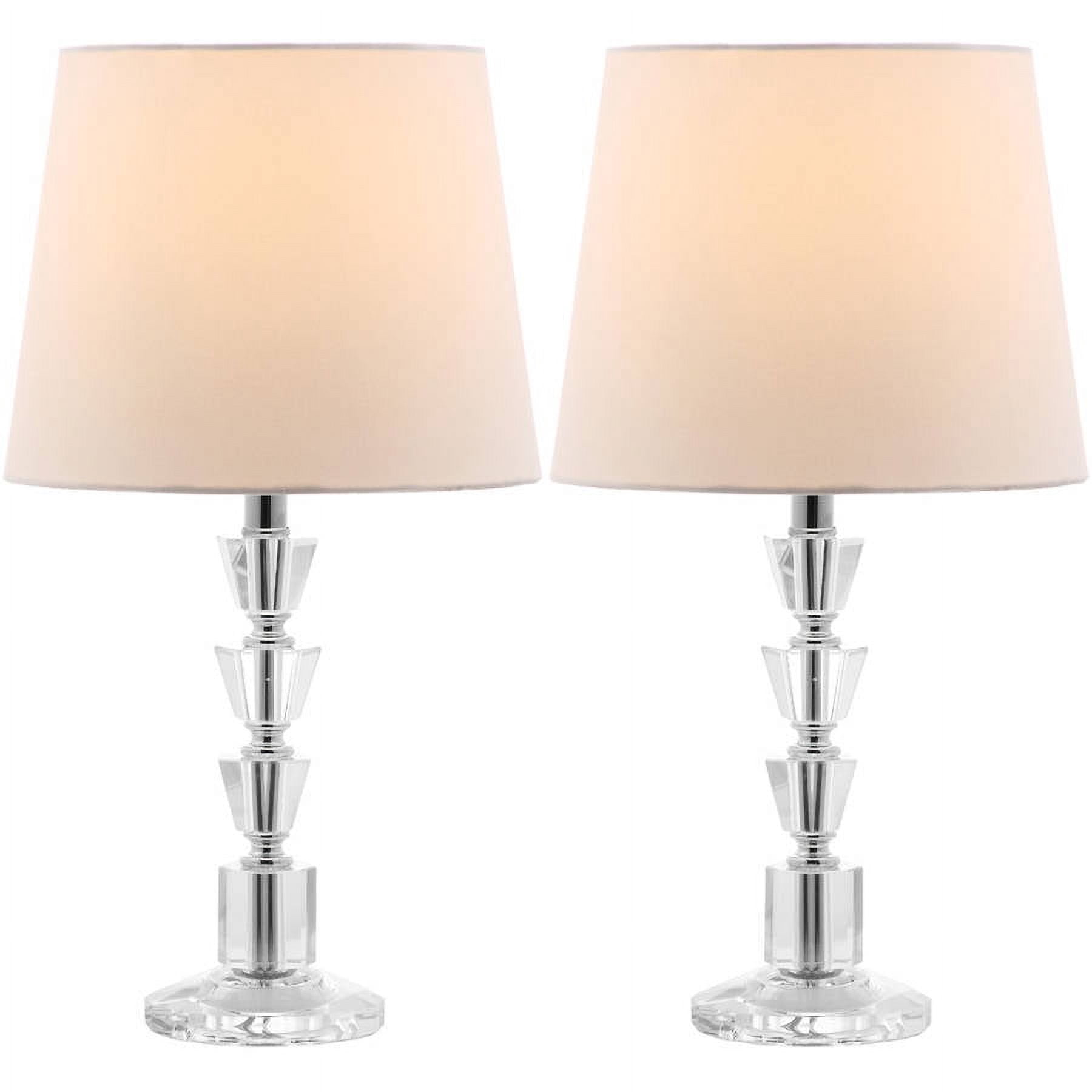 Safavieh Harlow 16" Crystal Table Lamp with Off-White Polyester Shade, Set of 2