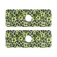 thumbnail image 7 of Yayeee Faucet Mat for Kitchen Sink 14.7" Diatomite Long Splash Guard Pad, Green Floral Leopard Pattern, 2 Pack, 7 of 7