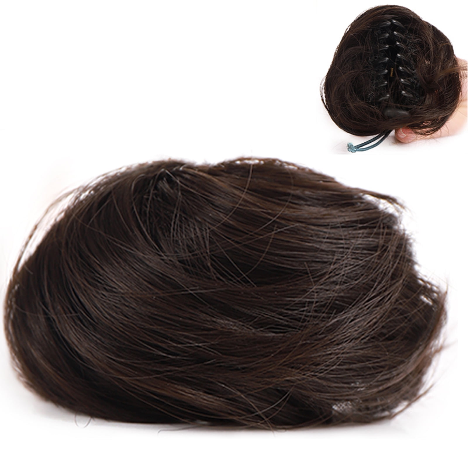 Messy Bun Hair Piece Clip in Claw Hair Extensions Natural Ponytail