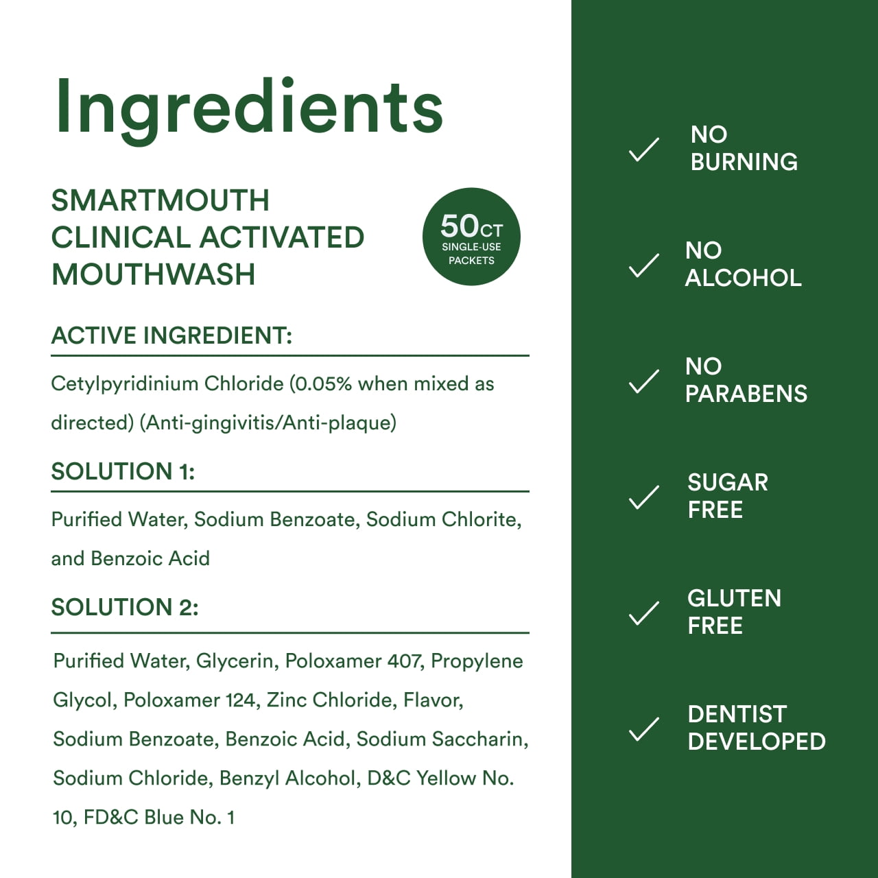 SmartMouth Clinical Rinse Single Pack – 50 pack