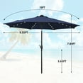 thumbnail image 3 of Autlaycil 10 FT Patio Umbrella with Steel Tilt and Crank, Includes 32 Solar LED Lights, Navy Blue, 3 of 7