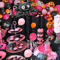 thumbnail image 2 of Kit de guirnalda de arco de globos de Halloween, globos con patrón de Halloween negro, naranja y morado con globos de papel de aluminio de bruja fantasma y murciélago araña para niños, decoraciones de fiestas temáticas de Halloween, aula o hogar Sailing Electrónica, 2 of 5