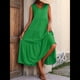 thumbnail image 5 of Vestidos de Verano para Mujer, Sin Mangas, Largos, con Escote en V, Informales, Fluidos y con . Verde L, 5 of 7