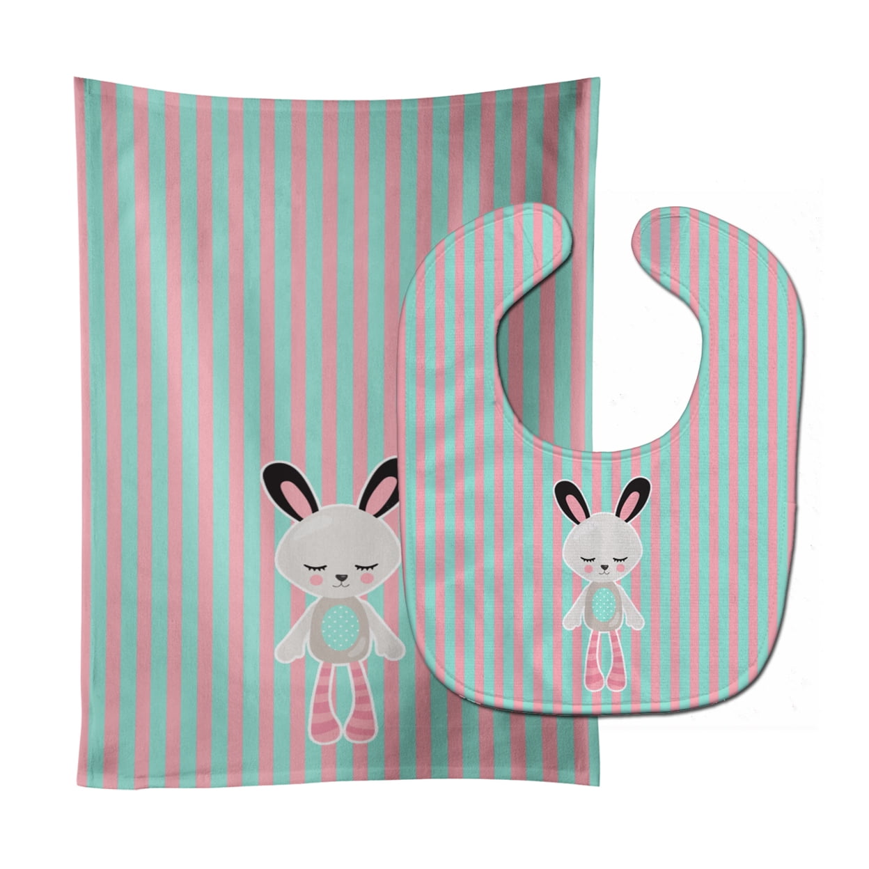 Bunny Rabbit Baby Bib and Burp Cloth