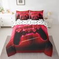 thumbnail image 2 of Erosebridal Gamer Bedding King Size,Red Gamepad Comforter Sets with Sheets,Geometric Geometry Honeycomb,Breathable Bedroom Decor Reversible,7pcs, 2 of 6