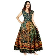 Women's Jaipuri Long Dress (Multicolor, Treasures)