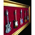 thumbnail image 4 of Axe Heaven Accessories  33 x 18 in. Mini Guitar Display Suede Frame - Holds 3 Models, Red & Gold, 4 of 5