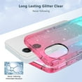 thumbnail image 2 of Rosebono Hybrid Glitter Sparkle Transparent Gradient Cell Phone Case for OnePlus Nord N20 5G, Blue/Pink, 2 of 4
