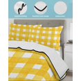 thumbnail image 4 of Quilts Twin XL Size, Yellow Plaid Soft Comforter Bedding Set for Bed, Watercolor Grid Checker Gingham Farmhouse Lightweight Quilted Bedspread with Pillow Cover(2 Pieces) for All Season, 68x98 Inch, 4 of 6