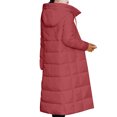 thumbnail image 4 of JUUYY Women's Winter Over Knee Removable Hooded Maxi Long Puffer Down Solid Color Trendy Coat Watermelon Red XXXL, 4 of 4