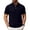 Navy, variant on IWRICH Men's Corduroy Short Sleeve Polo Shirts Button up Solid Color T Shirts Summer Casual Stylish Textured Tops with Pocket Navy XL