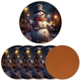 thumbnail image 2 of Christmas 6PCS Round Microfiber Leather Cup Coasters, 11x11 cm/4.3x4.3 in - Set of 6 Drink Coasters for Home Decor, 2 of 6