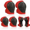 YeekTok 6 Pcs Knee Pads for Kids 3-9 Years Old, Kids Protective Gear Knee and Elbow Pads with Wrist Guards for Skating Cycling Red