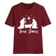 thumbnail image 3 of Gibobby Camisetas de verano para mujer Camiseta gráfica para mujer, divertida camiseta manga corta con cuello redondo para ver películas, blusa(Vino,G), 3 of 4