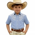 thumbnail image 4 of MEZZALL Boys Western Cowboy Print Shirt Short Sleeve Button Down Lapel Shirts Casual Tops Children Youth Birthday Toddler Blouses Clothing, 4 of 4