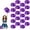 Purple+Silver, variant on 20 PCS Metallic Cheerleading Pom Pom for Team Spirit Sports Dance Cheering Kids Adults.