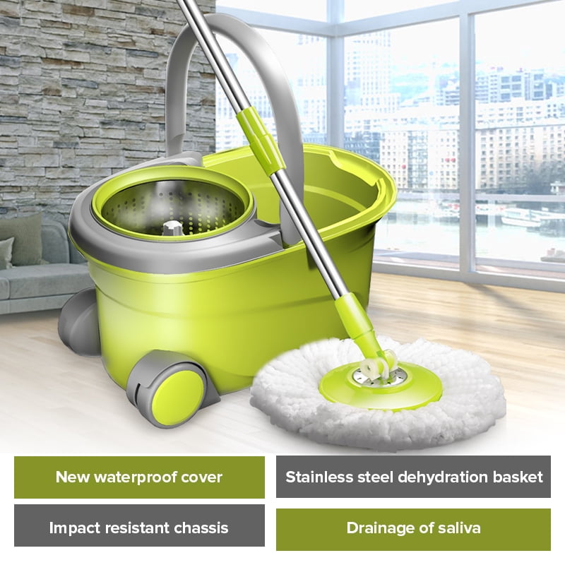 360° Rotation Mop Bucket System Mop Bucket Cleaning Set Flat Floor Mop Bucket Set with