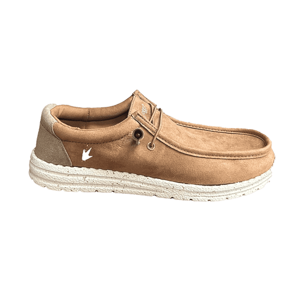 Frogg Toggs Men's Java 2.0 Non-Waterproof Boat Shoes for Men, Elastic Lace Slip-On Shoes, PU Brown, Size 8