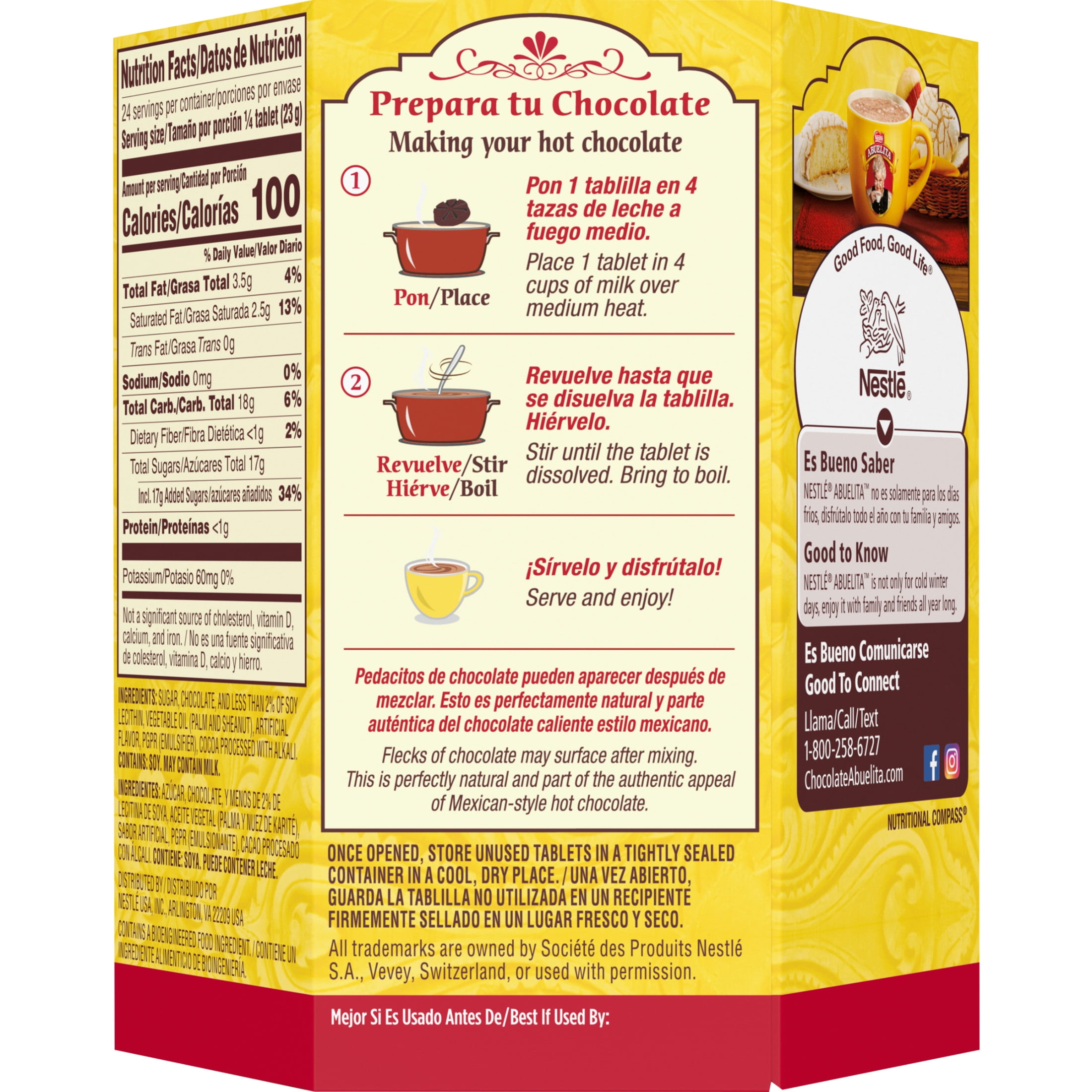 Nestle Abuelita Mexican Hot Chocolate Tablets Cinco de Mayo Food, 19 oz, Box, Instant​