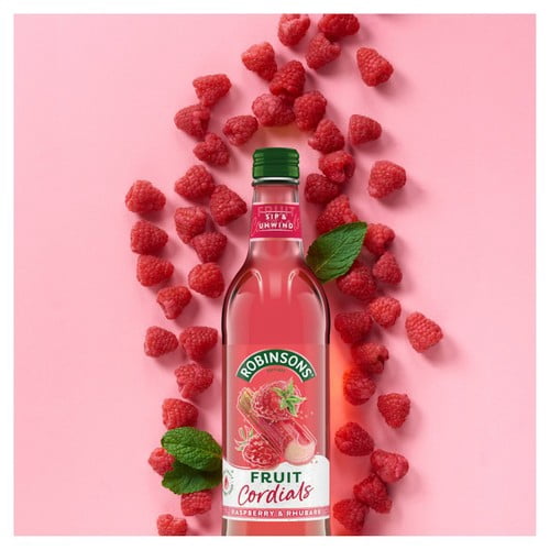 Robinsons Fruit Cordials Raspberry, Rhubarb & Orange Blossom 500ml, British Import (Pack of 2)