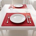 thumbnail image 5 of REGALWOVEN Rustic Placemats Set of 6 Polyester Placemats for Dining Table Decor Indoor Outdoor Washable Kitchen Table Mat Wipe Clean Burgundy 18*12in, 5 of 5