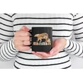 thumbnail image 2 of Distressed Mama & Retro Bear & Flowers Art Merch Gift, Black 11oz Ceramic Mug, 2 of 5