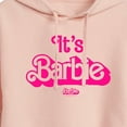 thumbnail image 3 of Barbie The Movie - It's Barbie Pink - Juniors Cropped Pullover Hoodie, 3 of 5